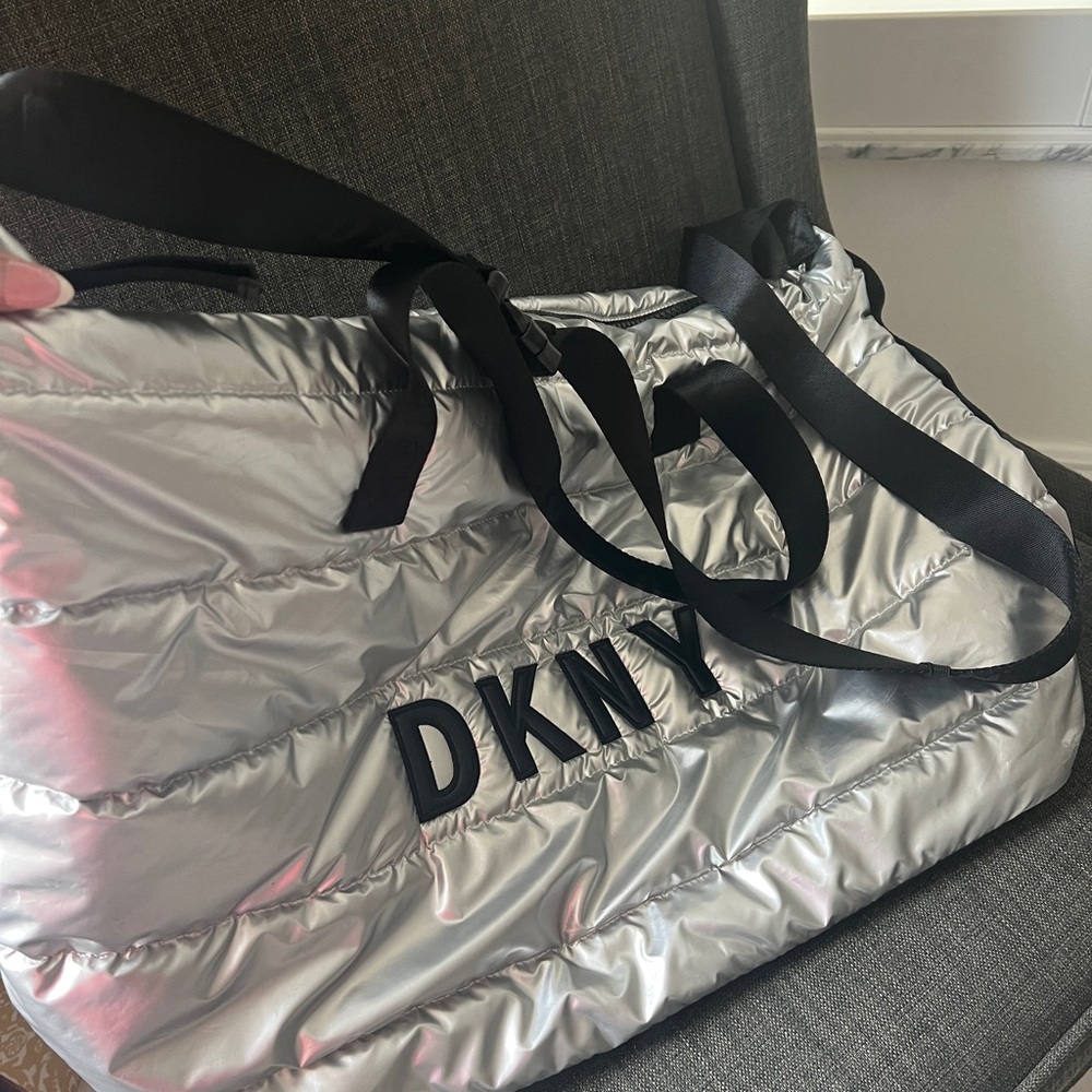 DKNY Metallic Quilted Tote - Picture 8 of 8